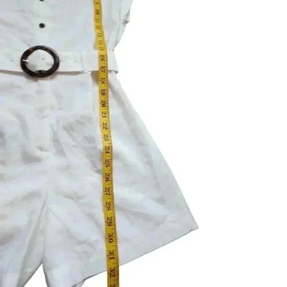 Mango Alec Playsuit White Belted Viscose Buttons New With Tags Women's Small - Picture 16 of 16